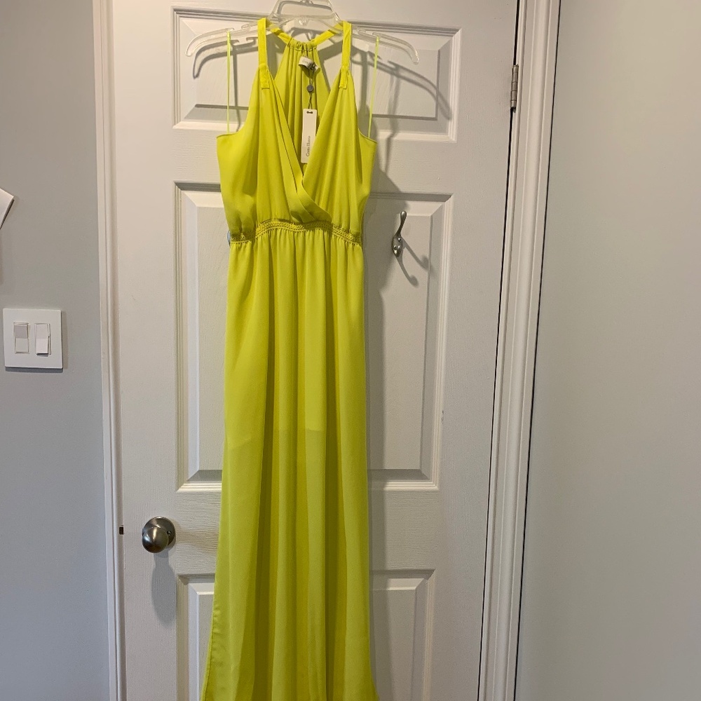 Yellow chartreuse maxi dress